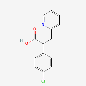 molecular formula C14H12ClNO2 B7791845 2-(4-Chlorophenyl)-3-(pyridin-2-yl)propanoic acid 
