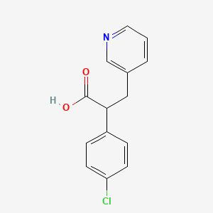 molecular formula C14H12ClNO2 B7791850 2-(4-Chlorophenyl)-3-(pyridin-3-yl)propanoicacid 