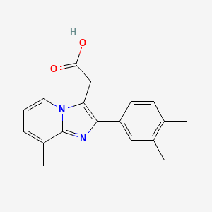 molecular formula C18H18N2O2 B7791887 2-[2-(3,4-Dimethylphenyl)-8-methylimidazo[1,2-a]pyridin-3-yl]aceticacid 