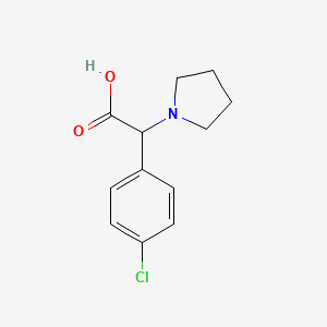 molecular formula C12H14ClNO2 B7791938 2-(4-Chlorophenyl)-2-(pyrrolidin-1-YL)acetic acid 