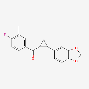 molecular formula C18H15FO3 B7791952 5-[2-(4-fluoro-3-methylbenzoyl)cyclopropyl]-2H-1,3-benzodioxole 