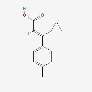 molecular formula C13H14O2 B7791953 (2E)-3-cyclopropyl-3-(4-methylphenyl)prop-2-enoicacid 