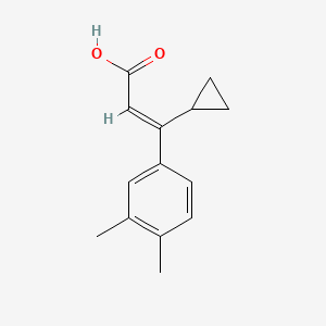 molecular formula C14H16O2 B7791959 (2E)-3-cyclopropyl-3-(3,4-dimethylphenyl)prop-2-enoicacid 