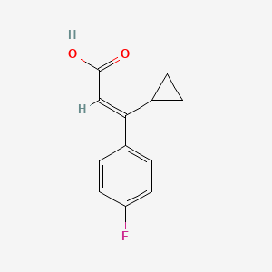molecular formula C12H11FO2 B7791963 (2E)-3-cyclopropyl-3-(4-fluorophenyl)prop-2-enoicacid 