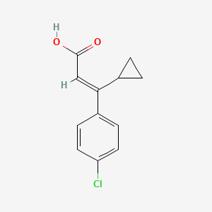 molecular formula C12H11ClO2 B7791965 (2E)-3-(4-chlorophenyl)-3-cyclopropylprop-2-enoicacid 