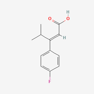 molecular formula C12H13FO2 B7791997 (2E)-3-(4-fluorophenyl)-4-methylpent-2-enoicacid 