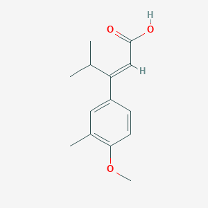 molecular formula C14H18O3 B7792012 (2E)-3-(4-methoxy-3-methylphenyl)-4-methylpent-2-enoic acid 
