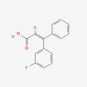 molecular formula C15H11FO2 B7792019 (2Z)-3-(3-fluorophenyl)-3-phenylprop-2-enoic acid 