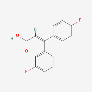 molecular formula C15H10F2O2 B7792022 (2Z)-3-(3-fluorophenyl)-3-(4-fluorophenyl)prop-2-enoicacid 