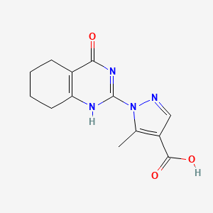 molecular formula C13H14N4O3 B7792088 5-methyl-1-(4-oxo-5,6,7,8-tetrahydro-1H-quinazolin-2-yl)pyrazole-4-carboxylic acid 