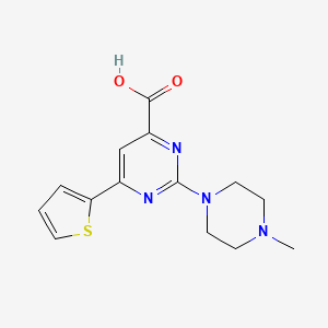 2-(4-Methylpiperazin-1-yl)-6-thiophen-2-ylpyrimidine-4-carboxylic acid