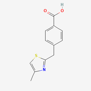 molecular formula C12H11NO2S B7792105 4-[(4-Methyl-1,3-thiazol-2-yl)methyl]benzoic acid 