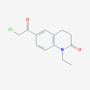 molecular formula C13H14ClNO2 B7792113 6-(2-Chloroacetyl)-1-ethyl-1,2,3,4-tetrahydroquinolin-2-one 