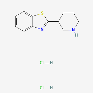 molecular formula C12H16Cl2N2S B7792165 2-Piperidin-3-yl-1,3-benzothiazole;dihydrochloride 