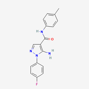 molecular formula C17H15FN4O B7792206 5-amino-1-(4-fluorophenyl)-N-(4-methylphenyl)-1H-pyrazole-4-carboxamide 
