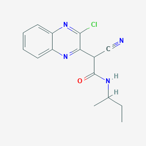 molecular formula C15H15ClN4O B7792211 N-butan-2-yl-2-(3-chloroquinoxalin-2-yl)-2-cyanoacetamide 