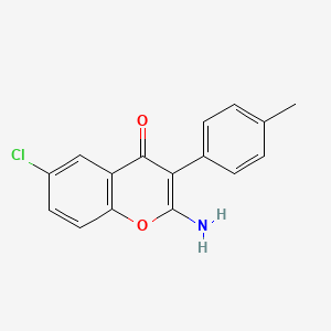 molecular formula C16H12ClNO2 B7792235 2-amino-6-chloro-3-(4-methylphenyl)-4H-chromen-4-one 