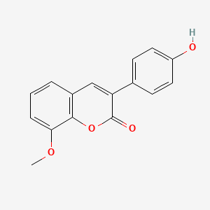 molecular formula C16H12O4 B7792248 3-(4-hydroxyphenyl)-8-methoxy-2H-chromen-2-one CAS No. 53592-45-3