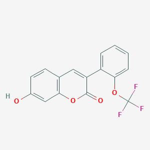 molecular formula C16H9F3O4 B7792253 7-hydroxy-3-[2-(trifluoromethoxy)phenyl]-2H-chromen-2-one 
