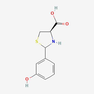 molecular formula C10H11NO3S B7792279 (4R)-2-(3-hydroxyphenyl)-1,3-thiazolidine-4-carboxylic acid 