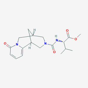 molecular formula C18H25N3O4 B7792285 methyl (2S)-3-methyl-2-[[(1S,9R)-6-oxo-7,11-diazatricyclo[7.3.1.02,7]trideca-2,4-diene-11-carbonyl]amino]butanoate 