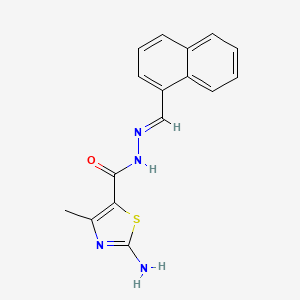 molecular formula C16H14N4OS B7792303 2-amino-4-methyl-N-[(E)-naphthalen-1-ylmethylideneamino]-1,3-thiazole-5-carboxamide 