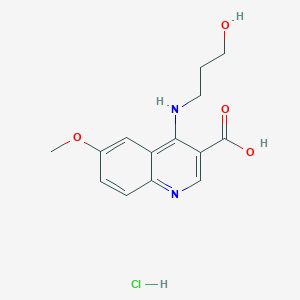 4-(3-Hydroxypropylamino)-6-methoxyquinoline-3-carboxylic acid;hydrochloride