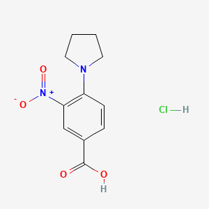molecular formula C11H13ClN2O4 B7792349 3-Nitro-4-pyrrolidin-1-ylbenzoic acid;hydrochloride 