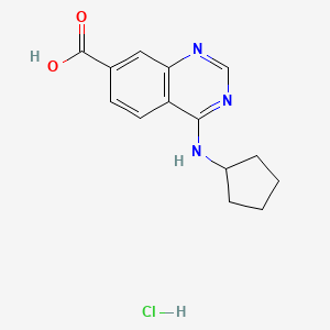 molecular formula C14H16ClN3O2 B7792371 4-(Cyclopentylamino)quinazoline-7-carboxylic acid hydrochloride 