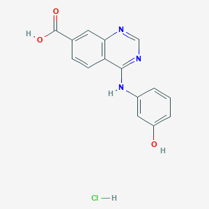 molecular formula C15H12ClN3O3 B7792377 4-[(3-Hydroxyphenyl)amino]quinazoline-7-carboxylic acid hydrochloride 