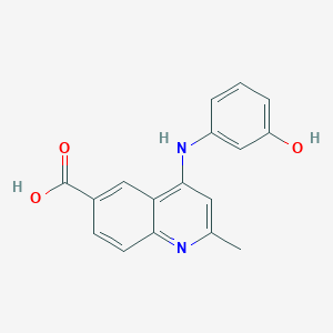 molecular formula C17H14N2O3 B7792384 4-[(3-Hydroxyphenyl)amino]-2-methylquinoline-6-carboxylicacid 