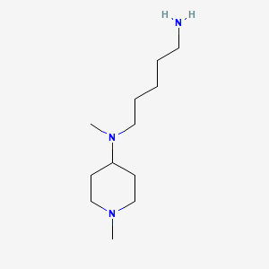 molecular formula C12H27N3 B7792409 N-(5-aminopentyl)-N,1-dimethylpiperidin-4-amine 