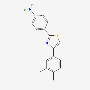 molecular formula C17H16N2S B7792505 4-[4-(3,4-Dimethylphenyl)-1,3-thiazol-2-yl]aniline 