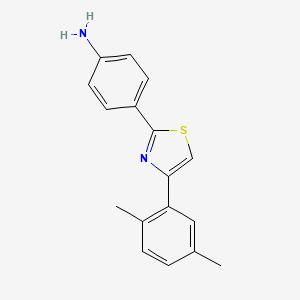 molecular formula C17H16N2S B7792512 4-[4-(2,5-Dimethylphenyl)-1,3-thiazol-2-yl]aniline 