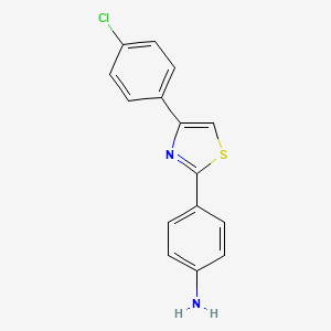 molecular formula C15H11ClN2S B7792514 4-[4-(4-Chlorophenyl)-1,3-thiazol-2-yl]aniline 