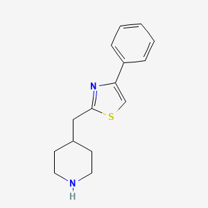 molecular formula C15H18N2S B7792517 4-[(4-Phenyl-1,3-thiazol-2-yl)methyl]piperidine 