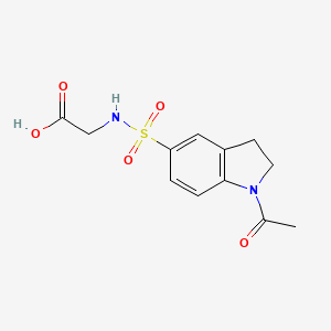 molecular formula C12H14N2O5S B7792523 2-(1-acetyl-2,3-dihydro-1H-indole-5-sulfonamido)acetic acid 
