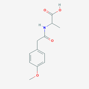 molecular formula C12H15NO4 B7792527 2-[[2-(4-Methoxyphenyl)acetyl]amino]propanoic acid 