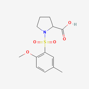 molecular formula C13H17NO5S B7792552 1-(2-Methoxy-5-methylbenzenesulfonyl)pyrrolidine-2-carboxylicacid 