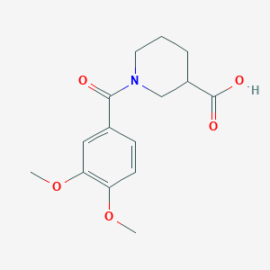molecular formula C15H19NO5 B7792561 1-(3,4-Dimethoxybenzoyl)piperidine-3-carboxylic acid 