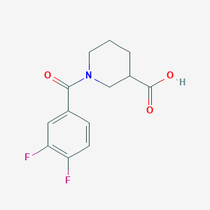 molecular formula C13H13F2NO3 B7792576 1-(3,4-Difluorobenzoyl)-3-piperidinecarboxylic acid 