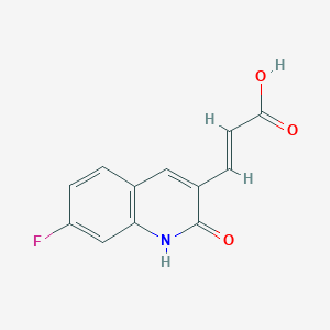 molecular formula C12H8FNO3 B7792681 (2E)-3-(7-fluoro-2-oxo-1,2-dihydroquinolin-3-yl)prop-2-enoic acid 