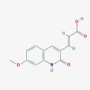 molecular formula C13H11NO4 B7792688 (2E)-3-(7-methoxy-2-oxo-1,2-dihydroquinolin-3-yl)prop-2-enoic acid 