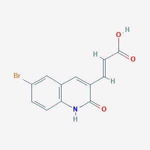 molecular formula C12H8BrNO3 B7792699 (2E)-3-(6-bromo-2-oxo-1,2-dihydroquinolin-3-yl)prop-2-enoic acid 