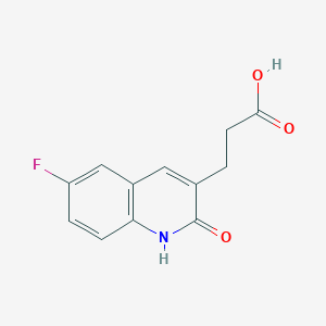 molecular formula C12H10FNO3 B7792710 3-(6-Fluoro-2-oxo-1,2-dihydroquinolin-3-yl)propanoic acid 