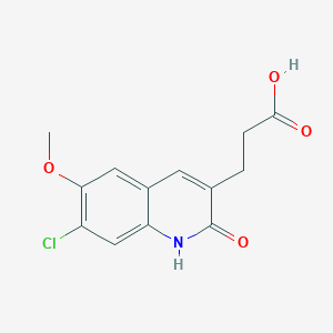 molecular formula C13H12ClNO4 B7792718 3-(7-Chloro-6-methoxy-2-oxo-1,2-dihydroquinolin-3-yl)propanoic acid 