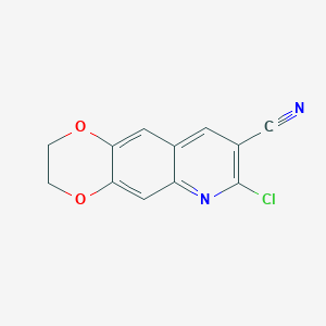 molecular formula C12H7ClN2O2 B7792720 7-Chloro-2,3-dihydro-[1,4]dioxino[2,3-g]quinoline-8-carbonitrile 