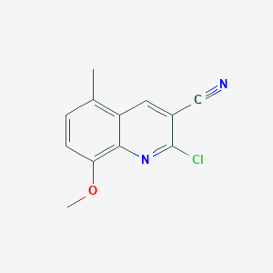 molecular formula C12H9ClN2O B7792729 2-Chloro-8-methoxy-5-methylquinoline-3-carbonitrile 