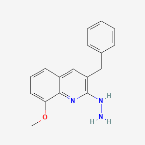 molecular formula C17H17N3O B7792749 3-Benzyl-2-hydrazinyl-8-methoxyquinoline 