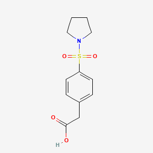 molecular formula C12H15NO4S B7792753 Benzeneacetic acid, 4-(1-pyrrolidinylsulfonyl)- CAS No. 346611-59-4